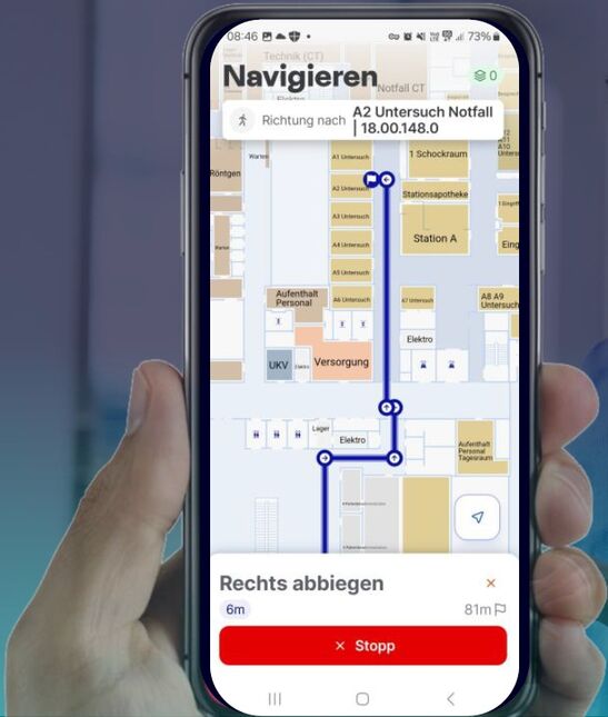 Inhouse-Navigation für Patienten und Besucher: Orientierung und Wegfindung im Spital. (Foto: KSB)